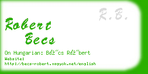 robert becs business card
